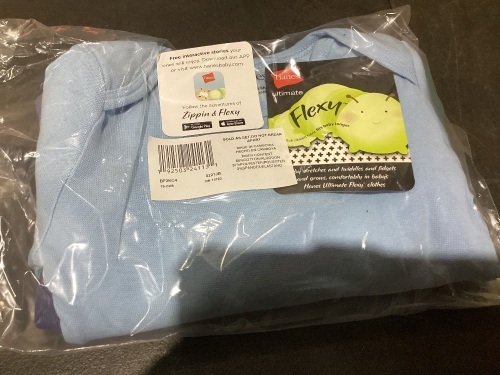 Case of (22) Hanes Ultimate Baby Flexy 4 Pack Long Sleeve Crew Tees, 18-24M  - Lot 937