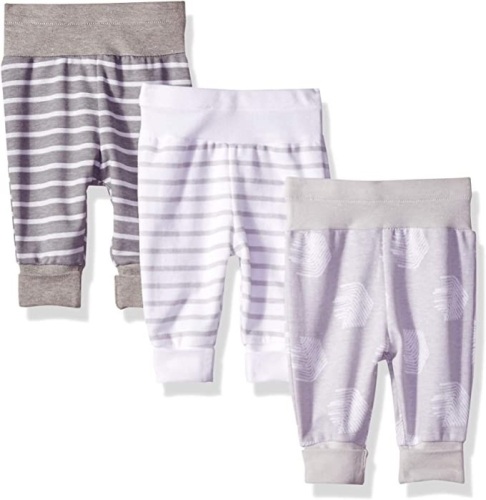 Case of (31) Hanes Ultimate Baby Flexy 3 Pack Adjustable Fit Knit Jogger Pants, 0-6M  - Lot 999