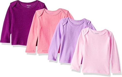 Case of (22) Hanes Ultimate Baby Flexy 4 Pack Long Sleeve Crew Tees, 18-24M - Lot 114