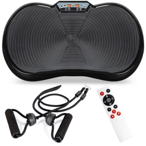 Vibration Plate Exercise Machine Full Body Fitness Platform w/ Bands  - Lot 690