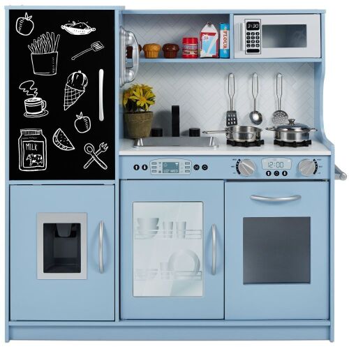 Pretend Play Kitchen Wooden Toy Set for Kids with 11 Accessories  - Lot 129