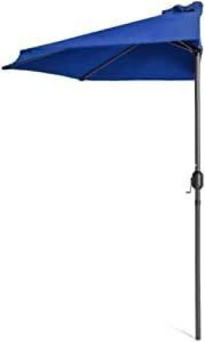 Half Patio Umbrella w/ 5 Ribs, Crank - 9ft  - Lot 149