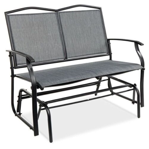 2-Person Patio Loveseat Swing Glider, Bench Rocker w/ Armrests  - Lot 860