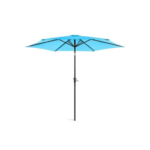 Outdoor Steel Market Patio Umbrella Decoration w/ Tilt, Crank Lift - 10ft  ` - Lot 521