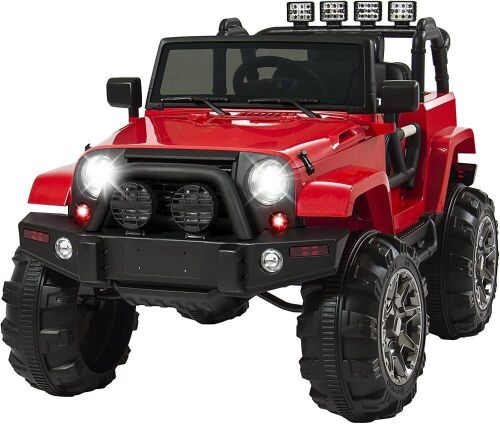12V Kids Ride-On Truck Car Toy w/ 3 Speeds, LED, Remote, Bluetooth  - Lot 260