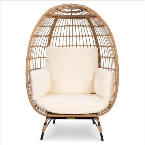 Wicker Egg Chair Oversized Indoor Outdoor Patio Lounger - Lot 16