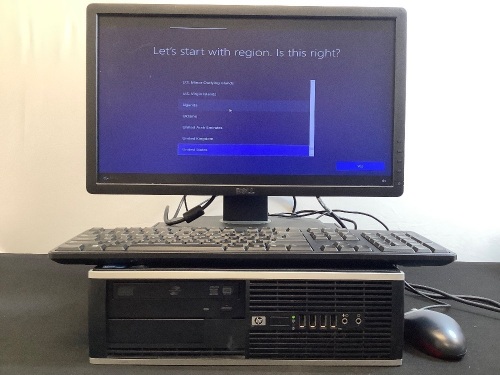 HP Compaq 6000 Pro Small Form Factor Desktop PC w/ Dell Monitor, Keyboard & Mouse - Lot 64