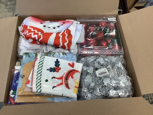 Large Box of Misc Christmas Items - Lot 108