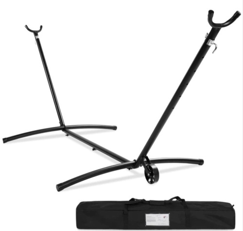 Portable Heavy-Duty Steel Hammock Stand w/ Built-In Wheel, Case - 9ft - Lot 111