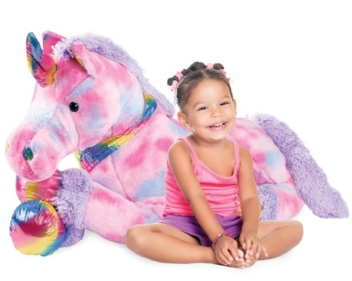 Large Plush Rainbow Unicorn Stuffed Animal w/ Soft Fur - Lot 113