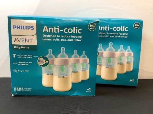 Lot of (2) Boxes Philips Anti-colic 1m+ Bottles - Lot 125