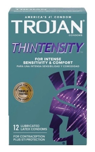 Box of 12 - 4pks TROJAN Thintensity Condoms - Lot 144