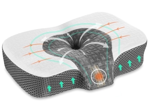 Elviros Cervical Memory Foam Neck Pillow, Queen - Lot 179