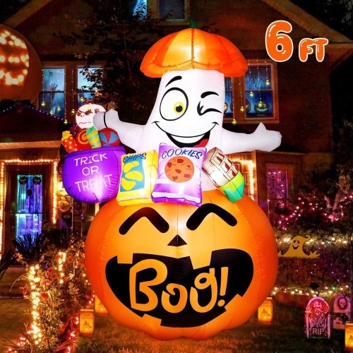 6FT Halloween Inflatable Pumpkin Ghost - Lot 194