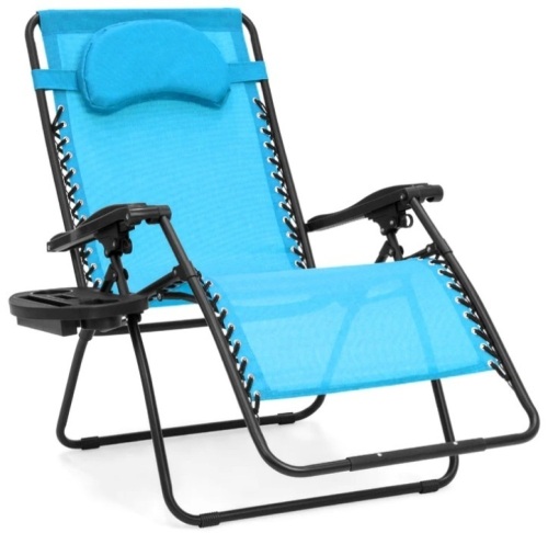 Reclining Zero Gravity Chair Lounger w/ Cup Holder, Pillow - Lot 311