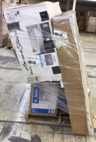 Liquidation Salvage Pallet - 2 Toilets, 1 Bathtub & 1 Shower Tile Wall - Lot 314