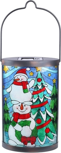 Hanging Solar Lantern - Christmas Snowman - Lot 320