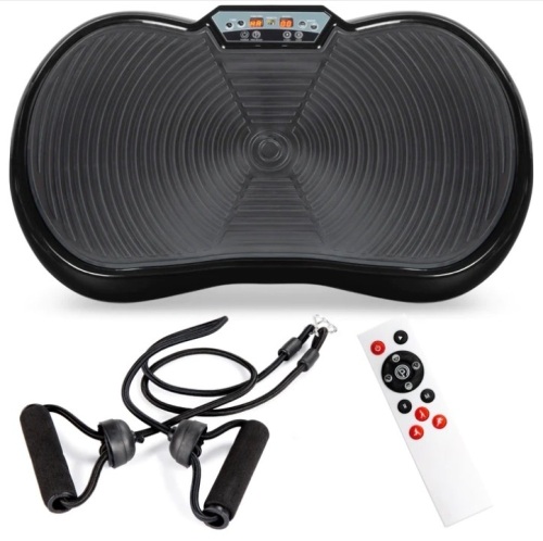 Vibration Plate Exercise Machine Full Body Fitness Platform w/ Bands - Lot 359