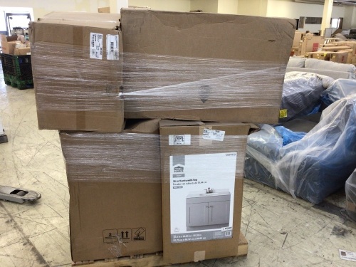 Liquidation Salvage Pallet - 4 Vanity Sets - Lot 400D