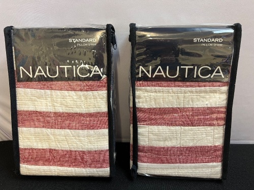 Lot of (2) Nautica Standard Pillows Shams - Lot 456