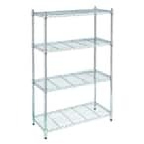 Chrome 4-Tier Metal Wire Shelving Unit - Lot 10044