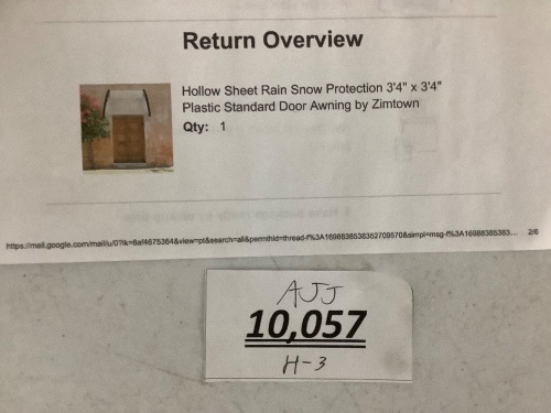 Hollow Sheet Rain/Snow Protection - Lot 10057