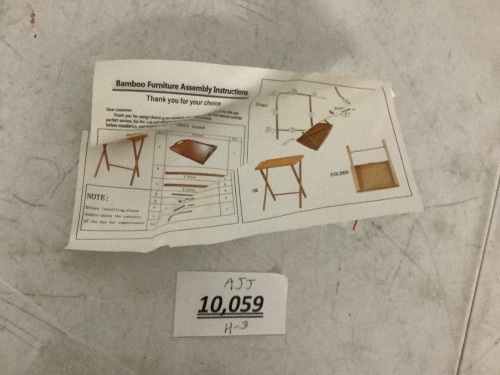 Bamboo Folding Tray Table - Lot 10059