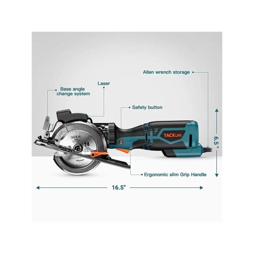 TACKLIFE Mini Circular Saw, 5.8A, 3500 RPM - Lot 10285