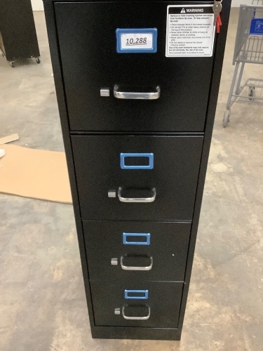 4-Tier Black Filing Cabinet - Lot 10288