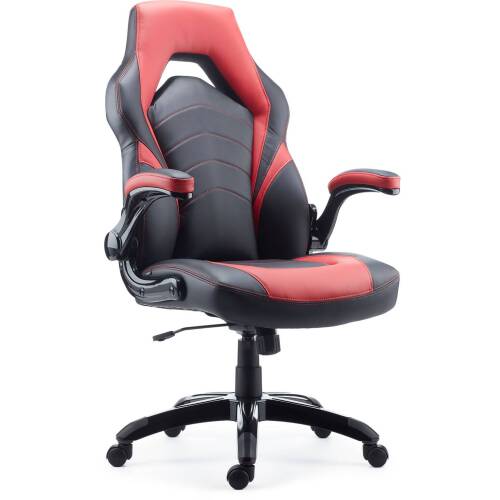 Luxura Faux Leather Racing Gaming Chair, Black & Red - Lot 10249