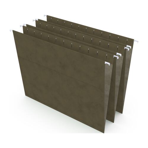 Tru Red Hanging File Folder, 5-Tab, Letter Size, Standard Green, 50/Box - Lot 10296