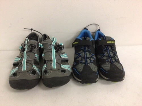 Lot of (2) Kids Merrells 6 and World Wide Sportsman Ladies Water Shoes 9, E-Commerce Return, Sold as is - Lot 210