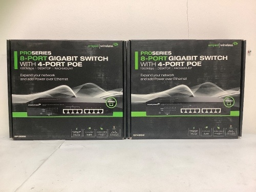 Lot of (2) 8 Port Gigabit Switch w/ 4 Port Poe, Appears new, Sold as is - Lot 268