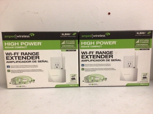 Lot of (2) High Power WiFi Range Extenders, Appears New, Untested, Sold as is - Lot 321