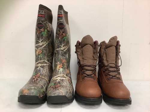 Lot of (2) Mens Boots, 13 and 12 W, E-Commerce Return, Sold as is - Lot 397