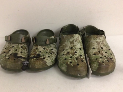 Lot of (2) Camo Crocs 8 and 13, Appears New, Sold As-is - Lot 241