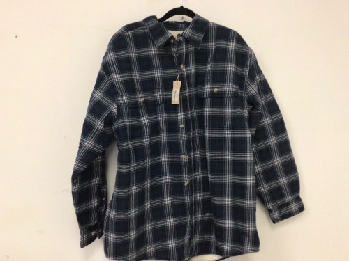 RedHead Sherpa-Lined Plaid Long-Sleeve Shirt Navy Dust Blue Men's L, Appears New, Sold As-is - Lot 193