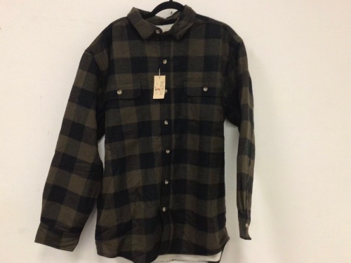 RedHead Sherpa-Lined Plaid Long-Sleeve Shirt Brown Men's L, Appears New, Sold As-is - Lot 203