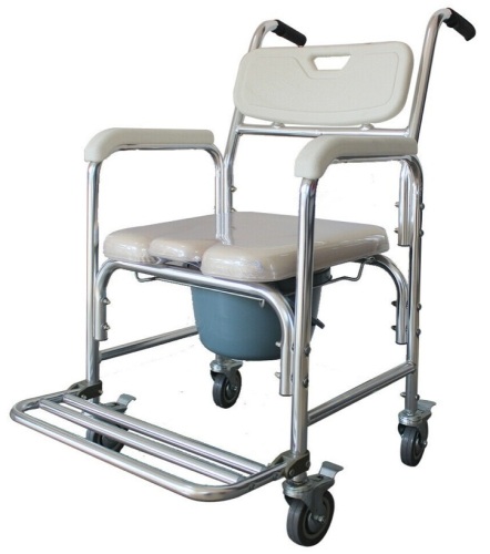 Medical Transport Wheelchair Aluminum Bathroom Shower Chair, Appears New, Sold As-is - Lot 25