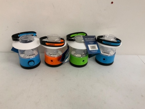 Lot of (4) Lumore Mini Lanterns, All Work, 1 has Broken Handle, 3 are Missing Knobs, E-Commerce Return, Sold as is - Lot 446