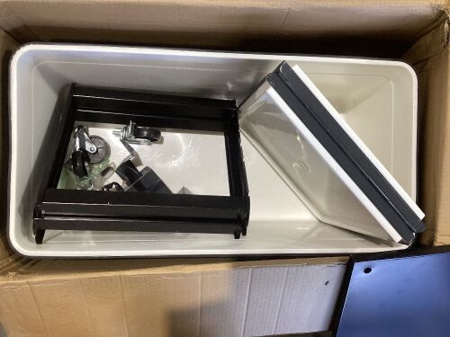 Portable Rolling Cooler Cart w/ Bottle Opener, Catch Tray, 80qt - Bottom Tray Dented - Lot 298