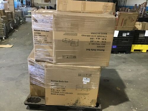 Pallet of Uninspected Outdoor Furniture Parts & Pieces  - Lot 923