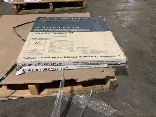 Lot of (2) Boxes of Marca Corona Porcelain Tile 24" x 24", 3pc/box - Damage Possible d/t Shipping & Storage - Lot 405