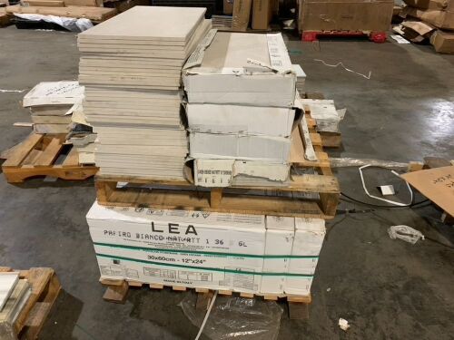 Lot of (20) Boxes of Lea Ceramiche Papiro Bianco 12" x 24" Porcelain Tiles, 8pc/box & (41) Loose Tiles - Damage Possible d/t Shipping & Storage - Lot 16