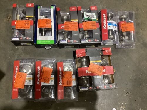 Lot of Matching Satin Chrome Door Handles & Deadbolts  - Lot 515