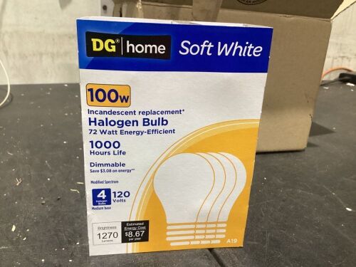 Case of (6) Soft White 100w Halogen Bulb, 4 Pack  - Lot 961
