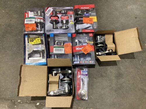 Lot of (9) Satin Nickel Door Handles  - Lot 841