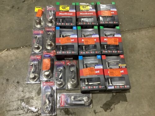 Lot of (18) Satin Nickel Door Handles - Different Styles  - Lot 167