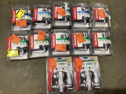 Lot of (12) Satin Chrome Door Handles - Different Styles  - Lot 221