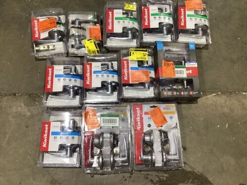 Lot of (12) Satin Chrome Door Handles & Deadbolts - Different Styles - Lot 811